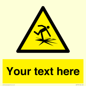 Custom warning thin ice